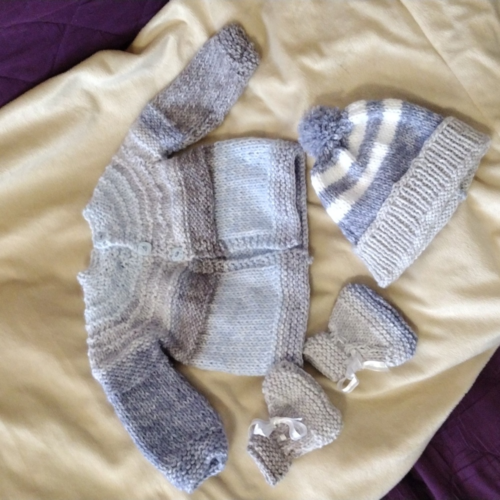 3 pc. Baby Sweater Set Handmade